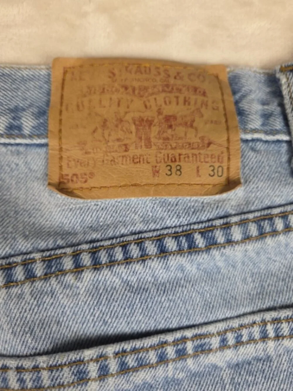 Levi’s 505 Regular Fit Straight Leg Jeans – Light Wash – Men’s W38 L30